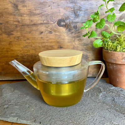 Tito Glass Teapot with Wooden Lid